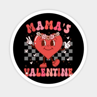 Retro Groovy Mama is My Valentine Cute Heart Boys Girls Kids Magnet